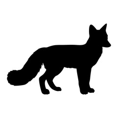 Fox silhouette vector illustration for graphic design and wildlife animal projects and templates