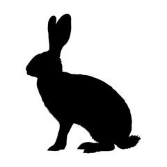 Black silhouette of a rabbit vector graphic download for animal lovers and easter projects design