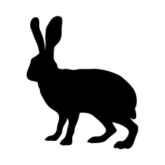 Hare silhouette vector art for graphic design and animal illustration projects black and white