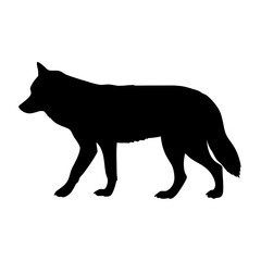 Black wolf silhouette vector illustration for wildlife animal nature and predator design ideas