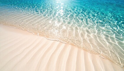 Crystal-clear beach with submerged sand ripple textures