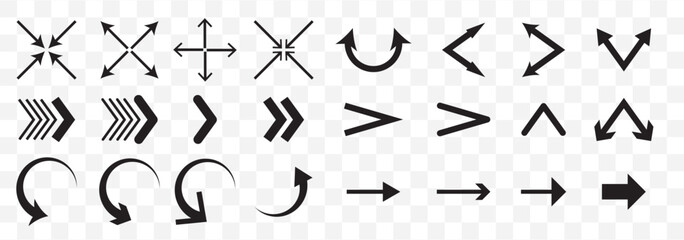 Arrow icons set. Arrow collection. Simple arrow big set. Vector illustration on Transparent Background. EPS 10.