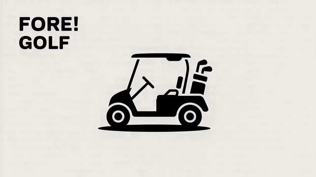Golf cart calamitous and white fomite icon 