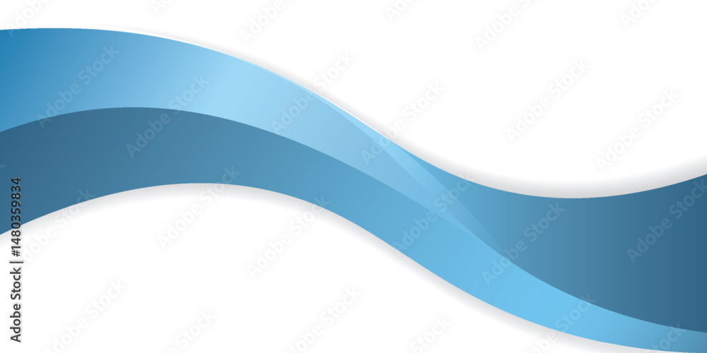 Poster blue curve line vector background overlap layer paper on white space for text and message design