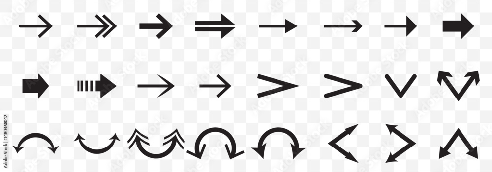 Poster set black arrows for web design. arrows vector icon. arrow icon. set of big black vector arrows. cur