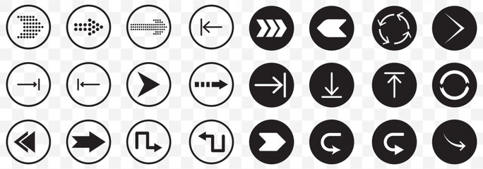 Black arrow icon set. modern simple arrows. arrow vector. Flat style icons. Vector illustration on Transparent Background. EPS 10.