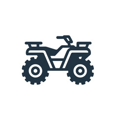 Obraz premium ATV icon in dark color with bold tires on white background 