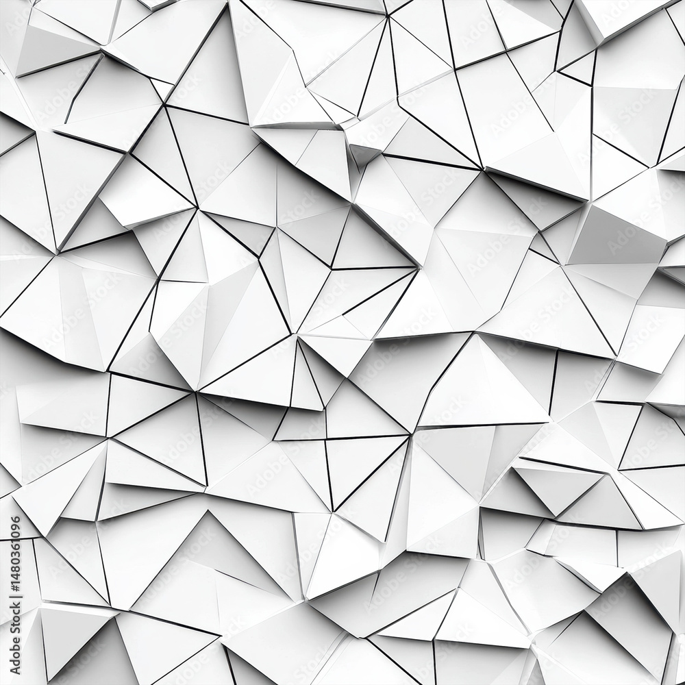 Poster abstract white geometric triangles pattern modern design texture 3d on transparent background