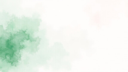 Digital Watercolor abstract background with watercolor splatters in green and pink