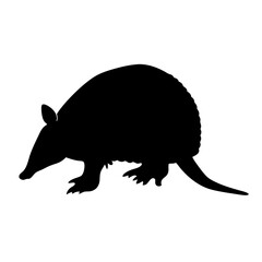 Armadillo silhouette vector image for graphic design projects and educational resources online use