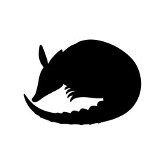 Armadillo vector graphic, cute armadillo illustration, armadillo silhouette, curled armadillo design vector