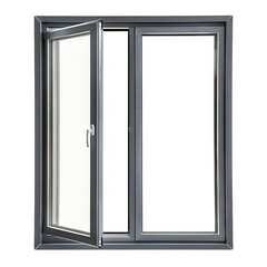 Aluminum window frame section. Isolated white background. Png format