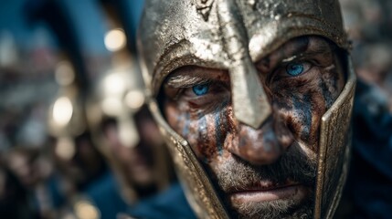 Ceremonial parade featuring elite guards with banners representing Imperial Rome