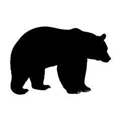 Bear silhouette vector illustration for wildlife designs and animal themed graphic projects and art