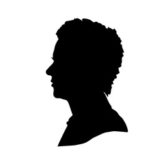 Woman profile silhouette vector art illustration graphic design portrait headshot black and white image