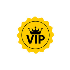 VIP badge icon isolated on white background