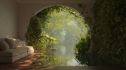 relaxing view with green harmony