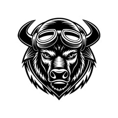 Bull Head Fierce Aggressive Face Raging Artwork Illustration
