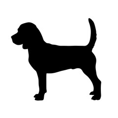 Black beagle silhouette vector graphic for dog lovers and pet owners searching for animal clip art