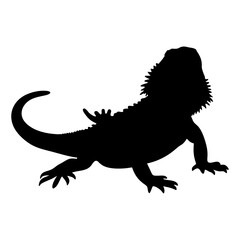 Bearded dragon silhouette vector art for reptile pet lovers and exotic animal enthusiasts design needs
