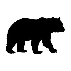 Black bear silhouette vector illustration for wildlife animal nature and forest design projects