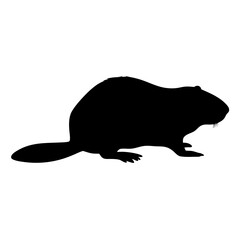 Isolated beaver silhouette vector image for wildlife illustration and design projects use case scenarios