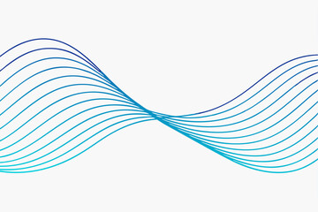 Wave line composition illustration with transparency for modern abstract digital backdrops