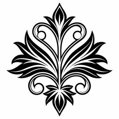 Art nouveau ornament silhouette suitable for elegant vintage art and creative illustrations