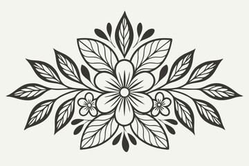 Elegant and detailed floral silhouette design for decorative botanical and nature artwork