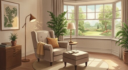 Cozy Living Room Illustration