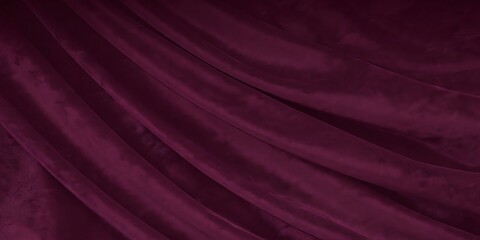 Fototapeta premium Draped Burgundy Velvet Fabric Texture Background Rich Deep Red Color