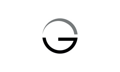 a graphic image with the theme of the letter G moon, on a white background. vector graphic base.