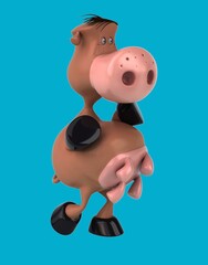 Fun 3D cartoon cow