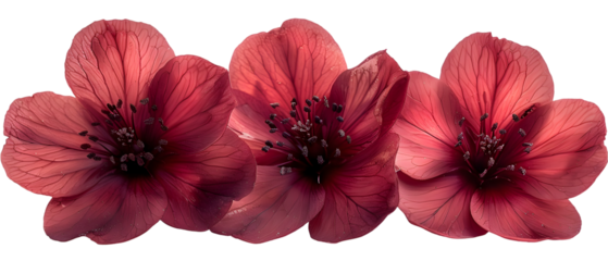 Three Red Flowers Closeup. (1)