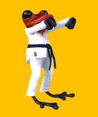 Fun 3D cartoon frog martial artist