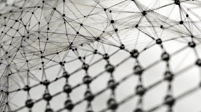 abstract network connection structure with connecting lines and dots, complex system background