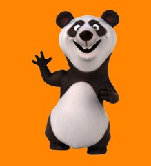 Fun 3d cartoon panda waving © Julien Tromeur