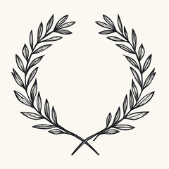 Vintage Laurel Wreath Illustration for Awards