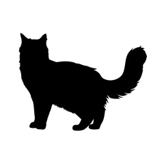 Isolated black cat silhouette vector image for graphic design and pet illustration projects use now