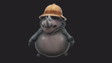 Fun 3D cartoon safari rhino