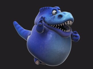 Fun 3D cartoon dino waving © Julien Tromeur
