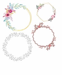 circle floral frames
