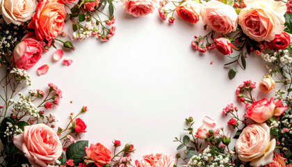 bouquet of roses, floral frame, wedding, Custom AI Model