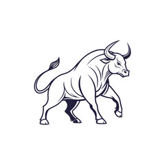 Bull head logo design. Creative bull horns symbol. Vector illustration.