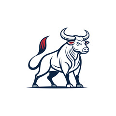Bull head logo design. Creative bull horns symbol. Vector illustration.