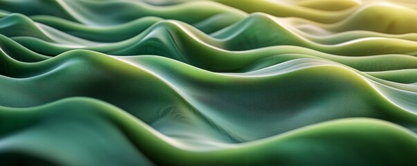 Obraz premium An abstract wave-like texture with soft curves and gradients of green