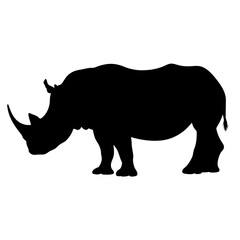 Rhino silhouette vector illustration featuring wildlife animal safari and african rhinoceros image art