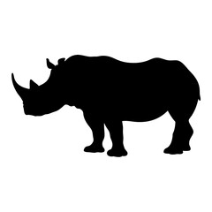 Rhinoceros silhouette vector illustration african wildlife rhino mammal animal nature safari africa horn
