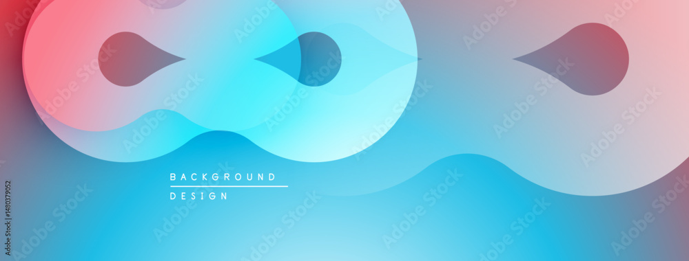 Aufkleber abstract fluid shapes, vibrant colors blend. gradient background creates modern, dynamic visual effe