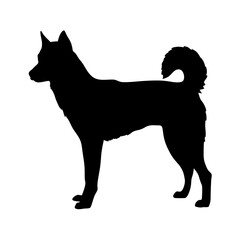 Dog silhouette vector art illustration of a standing dog pet animal canine mammal shape design image